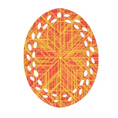 Orange/yellow Line Pattern Ornament (oval Filigree) by LyleHatchDesign