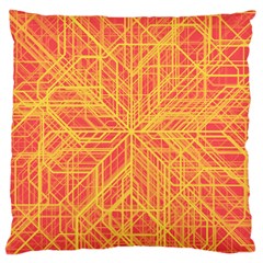 Orange/yellow Line Pattern Large Cushion Case (one Side) by LyleHatchDesign