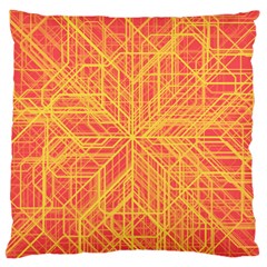 Orange/yellow Line Pattern Standard Flano Cushion Case (one Side) by LyleHatchDesign