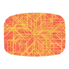 Orange/yellow Line Pattern Mini Square Pill Box by LyleHatchDesign