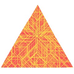 Orange/yellow Line Pattern Wooden Puzzle Triangle by LyleHatchDesign