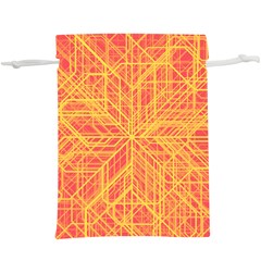 Orange/yellow Line Pattern  Lightweight Drawstring Pouch (xl) by LyleHatchDesign