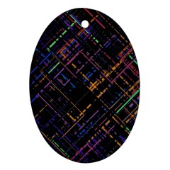 Criss-cross Pattern (multi-colored) Ornament (oval) by LyleHatchDesign