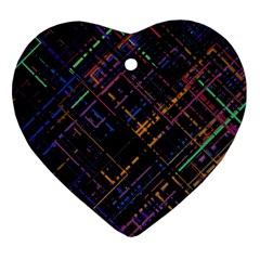 Criss-cross Pattern (multi-colored) Ornament (heart) by LyleHatchDesign