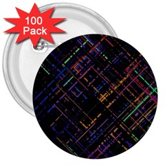 Criss-cross Pattern (multi-colored) 3  Buttons (100 Pack)  by LyleHatchDesign