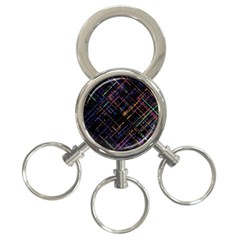 Criss-cross Pattern (multi-colored) 3-ring Key Chain by LyleHatchDesign