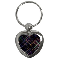 Criss-cross Pattern (multi-colored) Key Chain (heart)