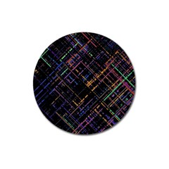 Criss-cross Pattern (multi-colored) Magnet 3  (round) by LyleHatchDesign