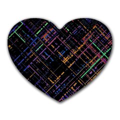 Criss-cross Pattern (multi-colored) Heart Mousepads by LyleHatchDesign