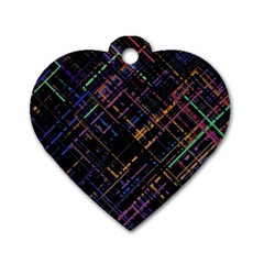 Criss-cross Pattern (multi-colored) Dog Tag Heart (two Sides) by LyleHatchDesign