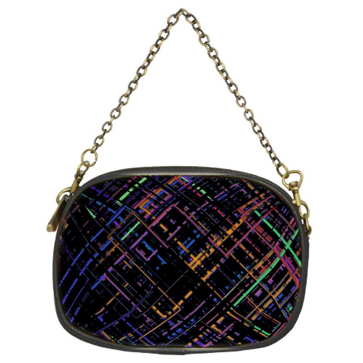 Criss-cross Pattern (multi-colored) Chain Purse (Two Sides)