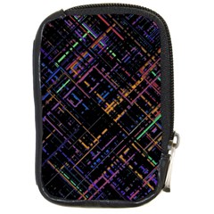 Criss-cross Pattern (multi-colored) Compact Camera Leather Case by LyleHatchDesign