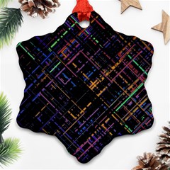 Criss-cross Pattern (multi-colored) Ornament (snowflake) by LyleHatchDesign