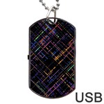 Criss-cross Pattern (multi-colored) Dog Tag USB Flash (Two Sides) Front