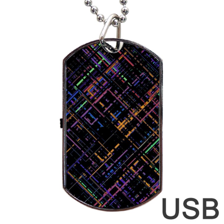 Criss-cross Pattern (multi-colored) Dog Tag USB Flash (Two Sides)