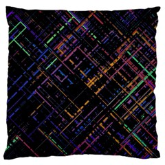 Criss-cross Pattern (multi-colored) Large Cushion Case (one Side) by LyleHatchDesign