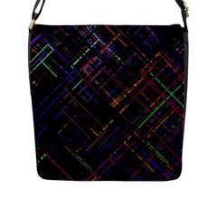 Criss-cross Pattern (multi-colored) Flap Closure Messenger Bag (l) by LyleHatchDesign