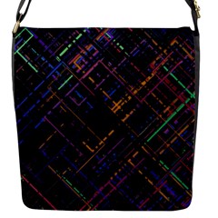 Criss-cross Pattern (multi-colored) Flap Closure Messenger Bag (s) by LyleHatchDesign