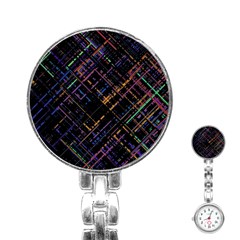 Criss-cross Pattern (multi-colored) Stainless Steel Nurses Watch by LyleHatchDesign