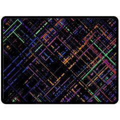 Criss-cross Pattern (multi-colored) Double Sided Fleece Blanket (large)  by LyleHatchDesign