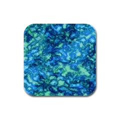 Deep Blues Rubber Square Coaster (4 Pack)  by AlkaravanCreations