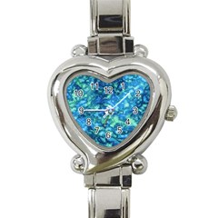 Deep Blues Heart Italian Charm Watch by AlkaravanCreations