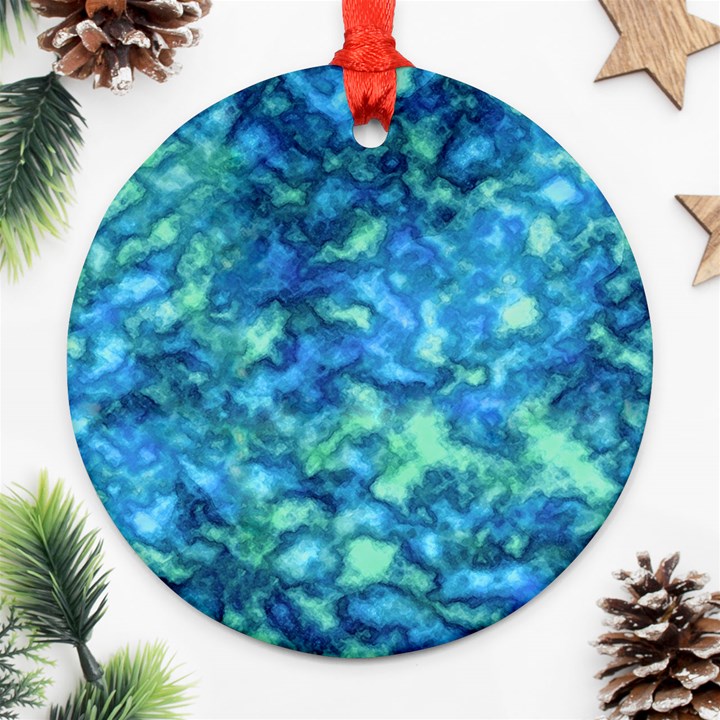 Deep Blues Round Ornament (Two Sides)