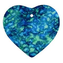 Deep Blues Heart Ornament (two Sides) by AlkaravanCreations