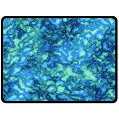 Deep Blues Fleece Blanket (large)  by AlkaravanCreations