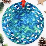 Deep Blues Ornament (Round Filigree) Front