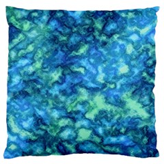 Deep Blues Large Cushion Case (two Sides) by AlkaravanCreations