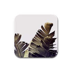 Vintage Banana Leaves Rubber Square Coaster (4 Pack)  by goljakoff