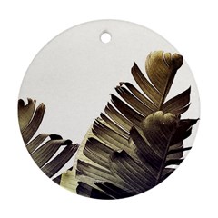 Vintage Banana Leaves Round Ornament (two Sides) by goljakoff