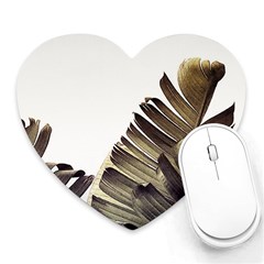 Vintage Banana Leaves Heart Mousepads by goljakoff