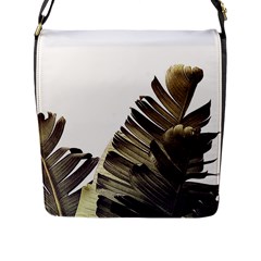 Vintage Banana Leaves Flap Closure Messenger Bag (l) by goljakoff