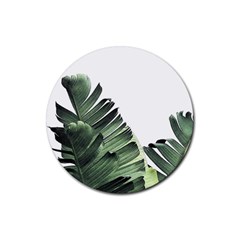 Banana Leaves Rubber Coaster (round)  by goljakoff