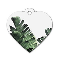 Banana Leaves Dog Tag Heart (two Sides) by goljakoff