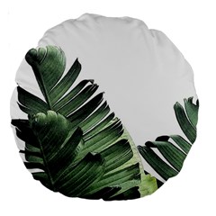 Banana Leaves Large 18  Premium Round Cushions by goljakoff