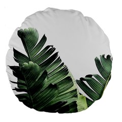 Banana Leaves Large 18  Premium Flano Round Cushions by goljakoff