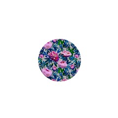 Pink Peonies Watercolor 1  Mini Buttons by SychEva