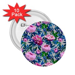 Pink Peonies Watercolor 2 25  Buttons (10 Pack)  by SychEva