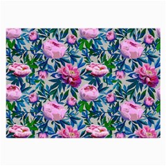 Pink Peonies Watercolor Large Glasses Cloth