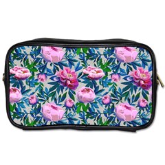 Pink Peonies Watercolor Toiletries Bag (one Side) by SychEva