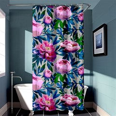 Pink Peonies Watercolor Shower Curtain 36  X 72  (stall)  by SychEva