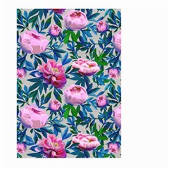 Pink Peonies Watercolor Large Garden Flag (two Sides) by SychEva