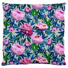 Pink Peonies Watercolor Large Cushion Case (one Side) by SychEva