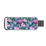 Pink Peonies Watercolor Portable USB Flash (Two Sides) Front