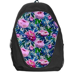 Pink Peonies Watercolor Backpack Bag by SychEva