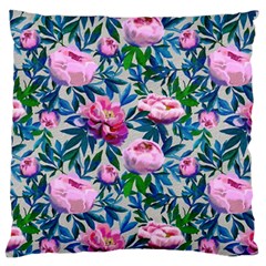 Pink Peonies Watercolor Standard Flano Cushion Case (two Sides) by SychEva