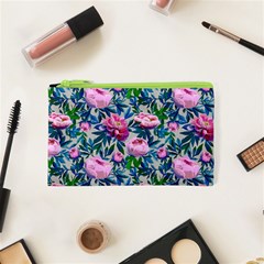 Pink Peonies Watercolor Cosmetic Bag (xs) by SychEva